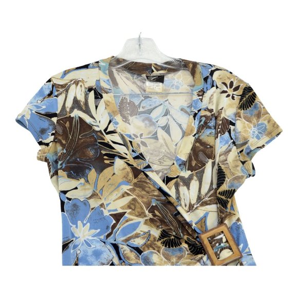 Libra Womens Medium Blouse Tunic Floral Polyester/Spandex - Picture 2 of 4